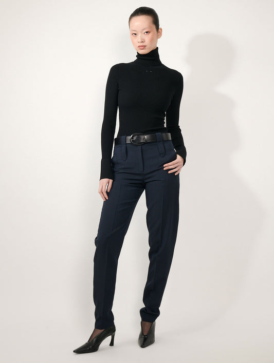 Grace trousers in dark navy wool cover