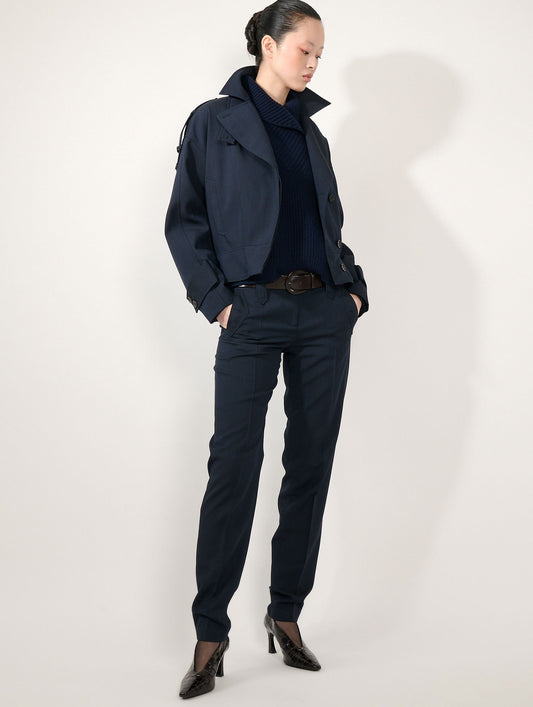 Grace trousers in dark navy wool cover