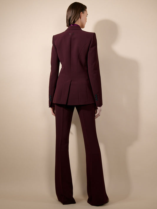 Pantalon bootleg en crepe bordeaux