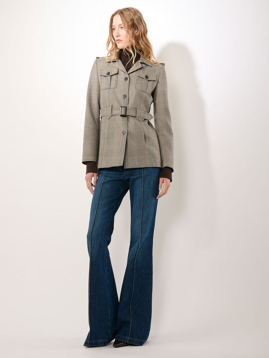 Raw denim bootcut jeans