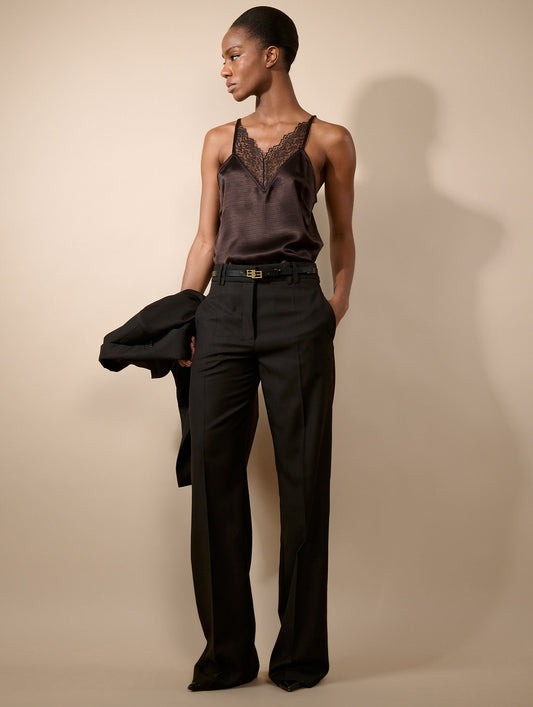 Pantalon large en Prince de Galles macassar