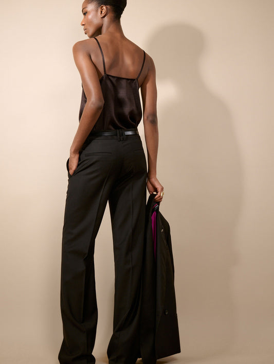 Pantalon large en Prince de Galles macassar