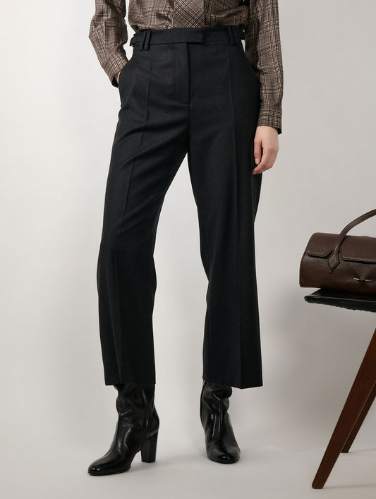 Asphalt 7/8-length flannel trousers