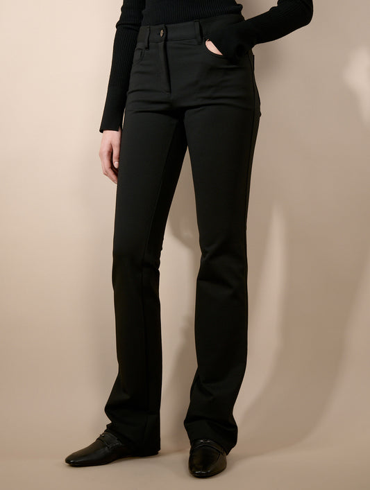 Pantalon 5 poches en jersey milano noir