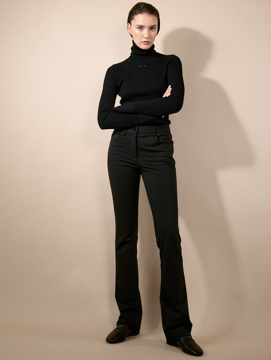Pantalon 5 poches en jersey milano noir