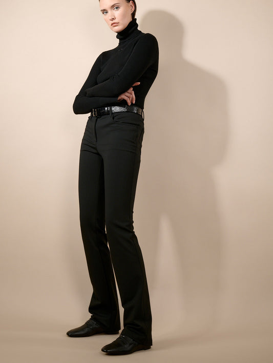 Pantalon 5 poches en jersey milano noir