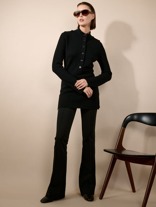 Black Milano jersey bootcut leggings