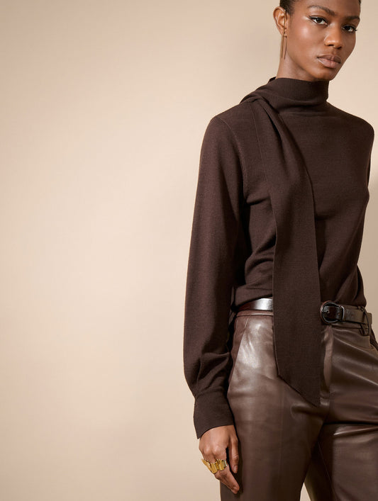 Pantalon Grace en cuir café