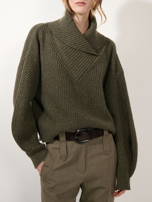 Pull col camionneur en laine yak cachemire mousse
