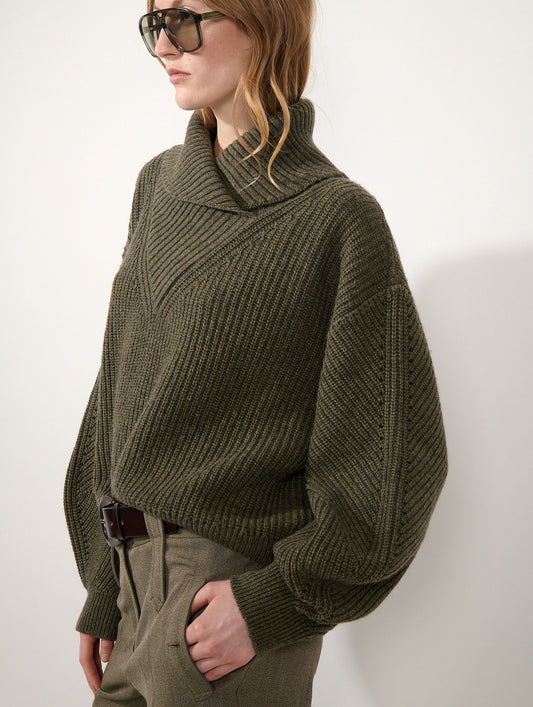 Pull col camionneur en laine yak cachemire mousse