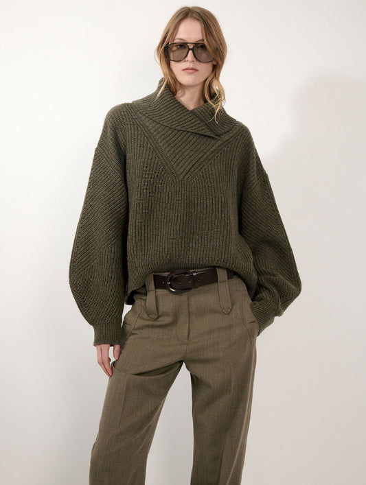 Pull col camionneur en laine yak cachemire mousse