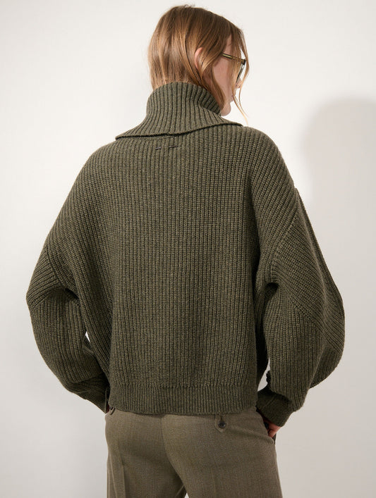 Pull col camionneur en laine yak cachemire mousse