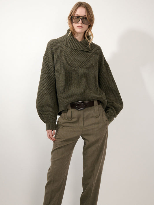 Pull col camionneur en laine yak cachemire mousse