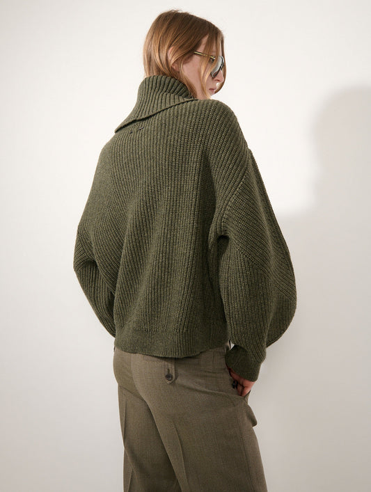 Pull col camionneur en laine yak cachemire mousse