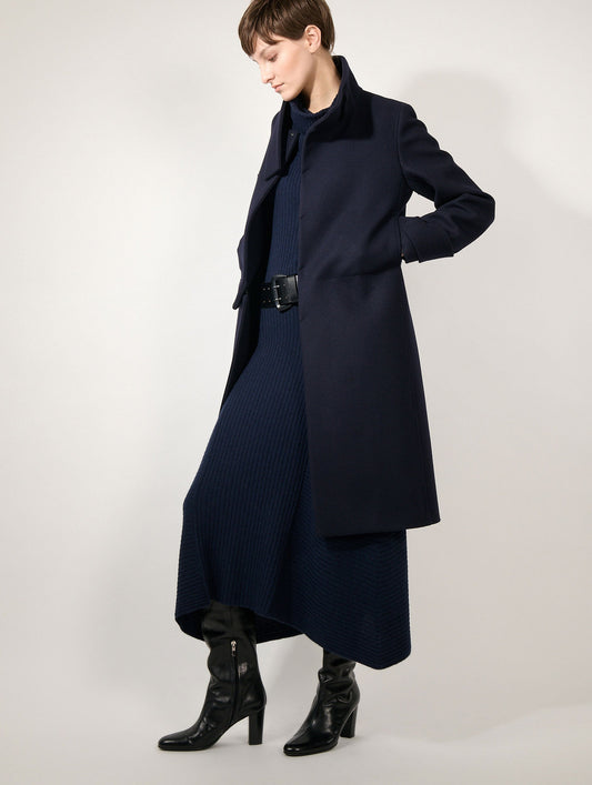 Jupe en maille laine et cachemire navy