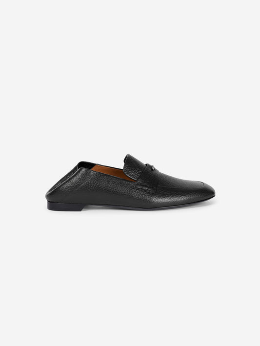 Mocassins à dos ouvert en cuir noir