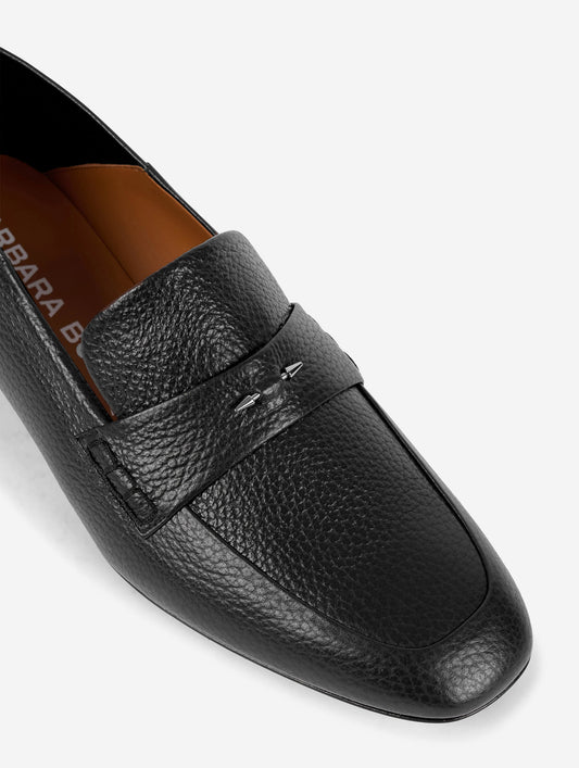 Mocassins à dos ouvert en cuir noir