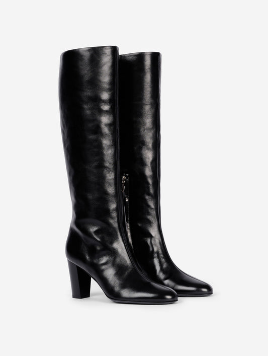 Bottes en cuir noir