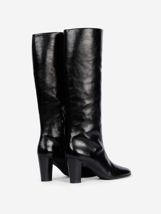 Bottes en cuir noir