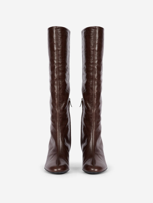 Brown smooth leather boots