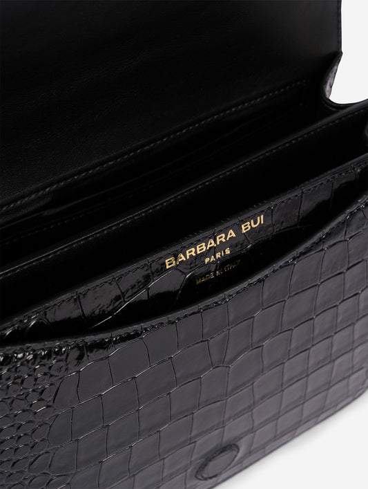 Sac "Touch Me" en cuir gaufré noir