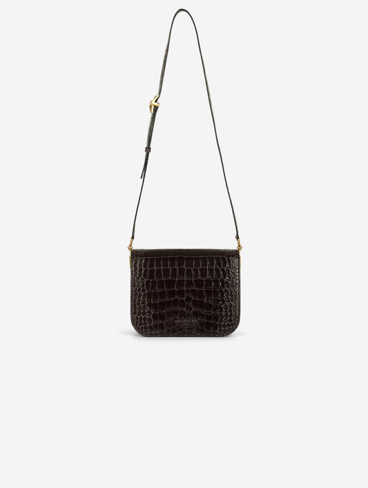 Sac "Touch Me" en cuir gaufré marron