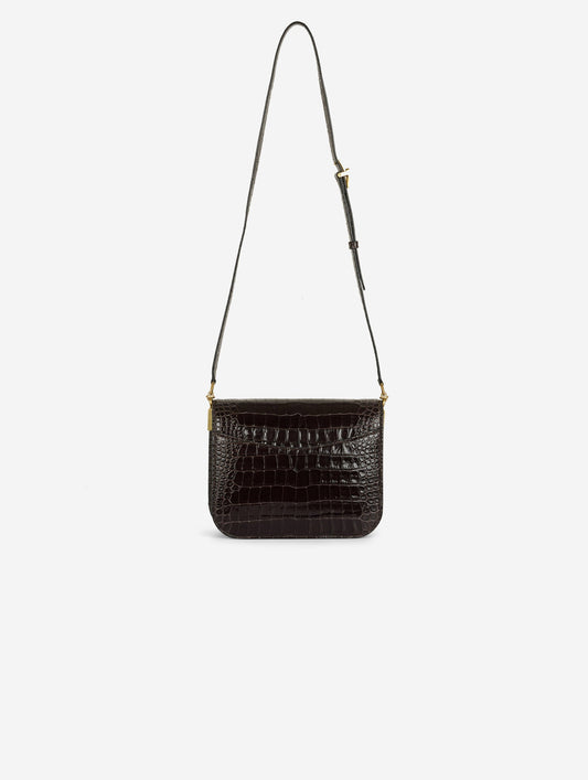 Sac "Touch Me" en cuir gaufré marron