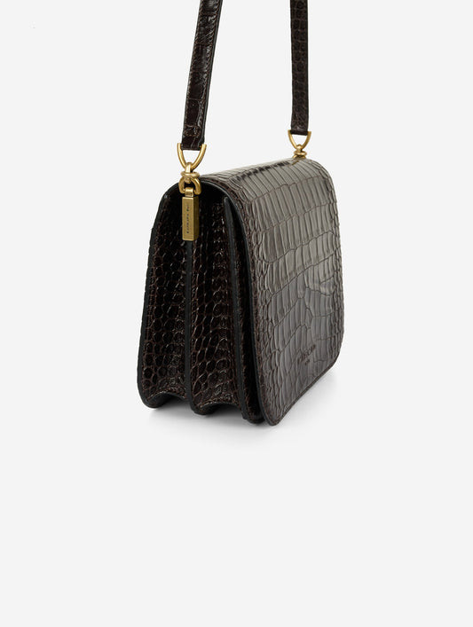 Sac "Touch Me" en cuir gaufré marron