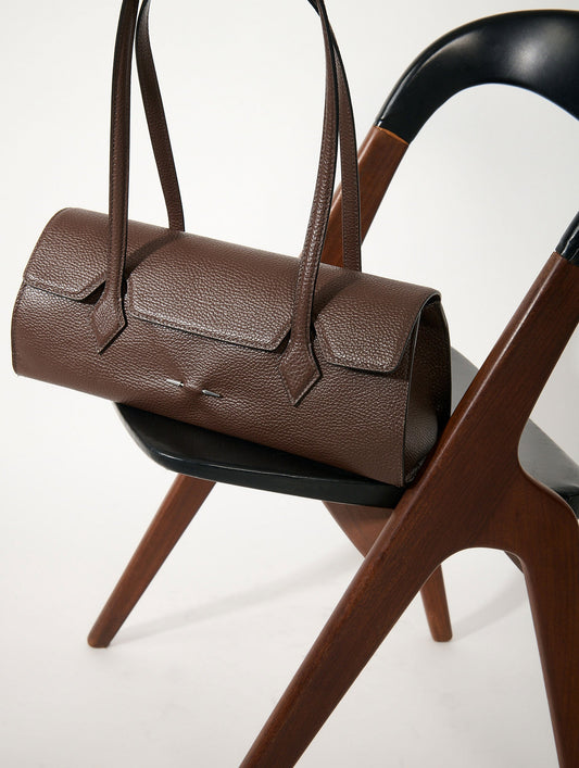 "One B." bag in brown leather