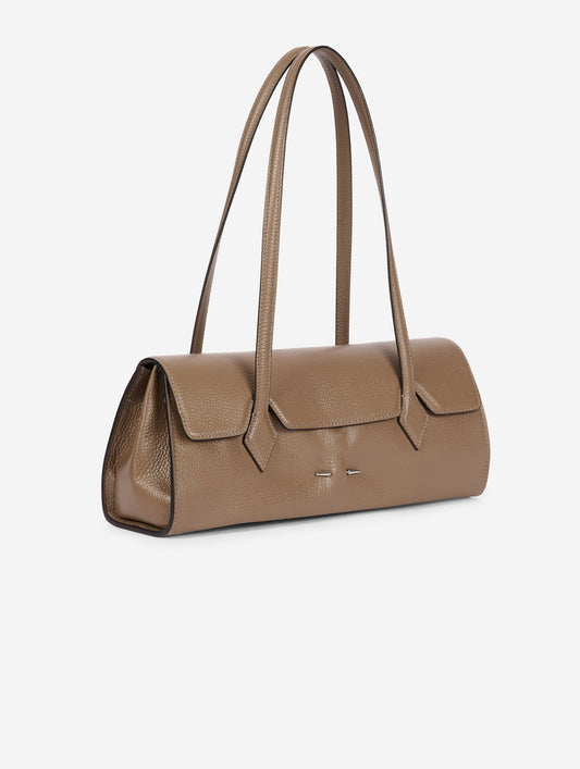 "One B." bag in taupe leather