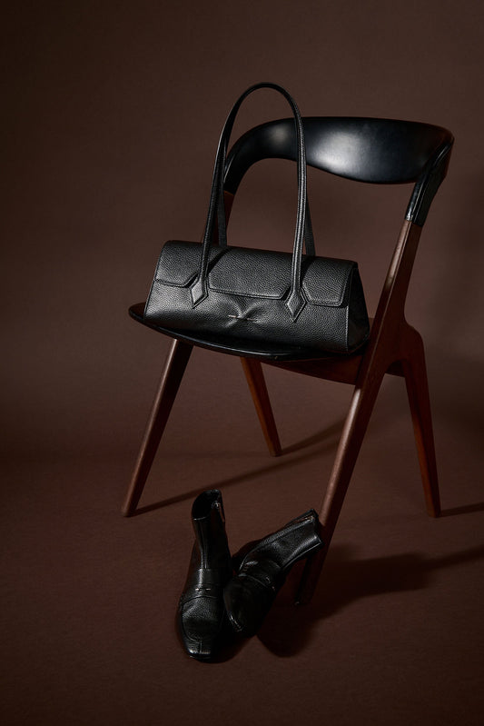 Sac "One B." en cuir noir