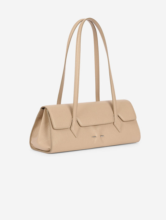 Sac "One B." en cuir beige