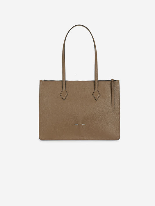 "B. Three" bag in taupe leather