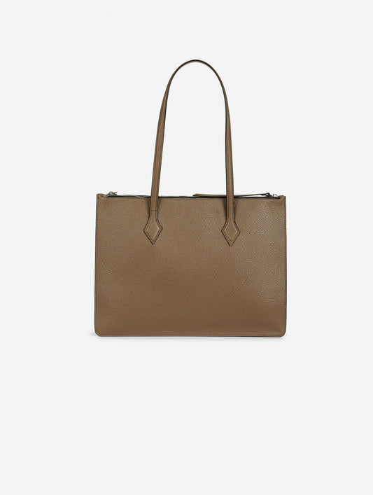 "B. Three" bag in taupe leather