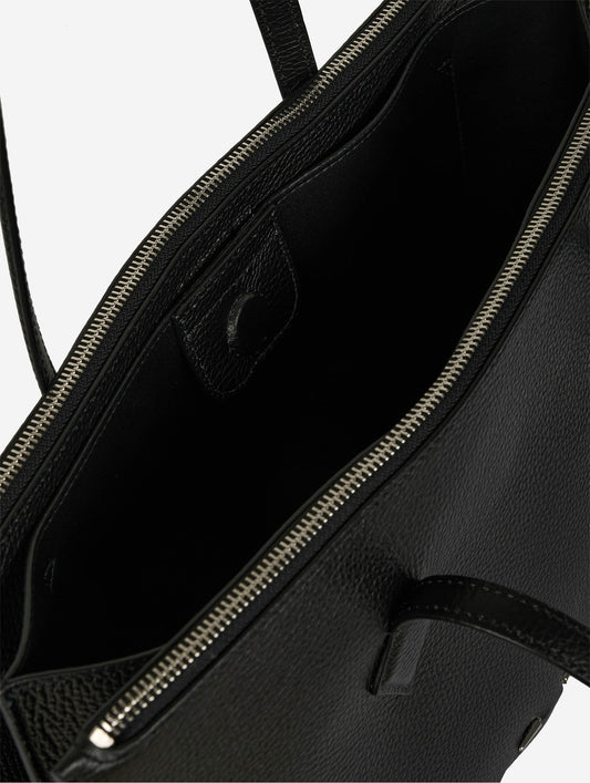 Sac "B. Three" en cuir noir