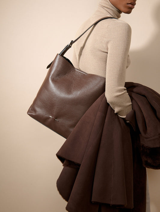 Sac petit "B. Fore" en cuir marron