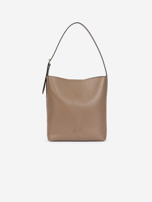 Sac petit "B. Fore" en cuir taupe