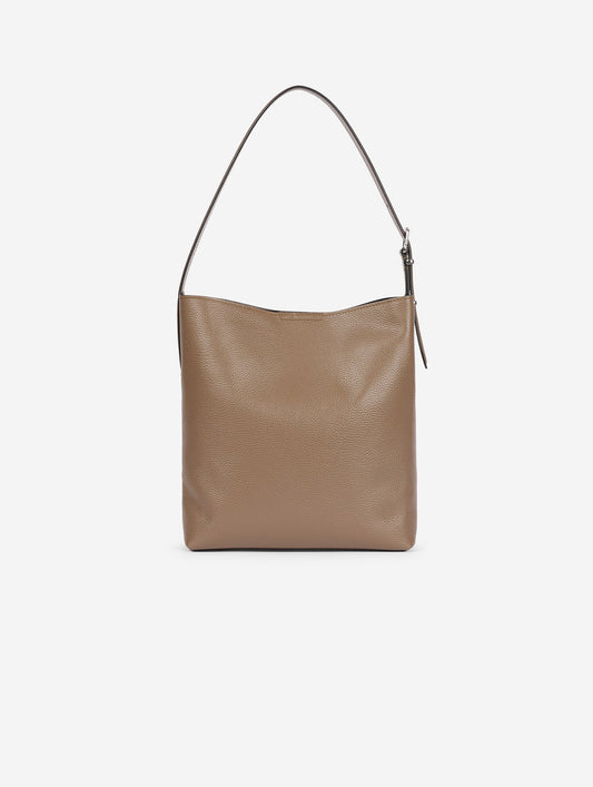 Sac petit "B. Fore" en cuir taupe