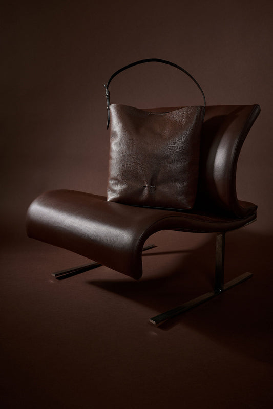 Sac big "B. Fore" en cuir marron