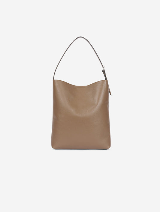 Sac big "B. Fore" en cuir taupe