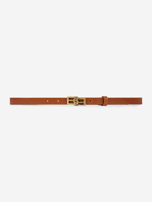 Honey leather slim belt
