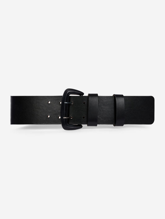 Black leather belt