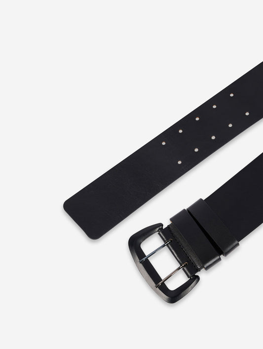 Black leather belt