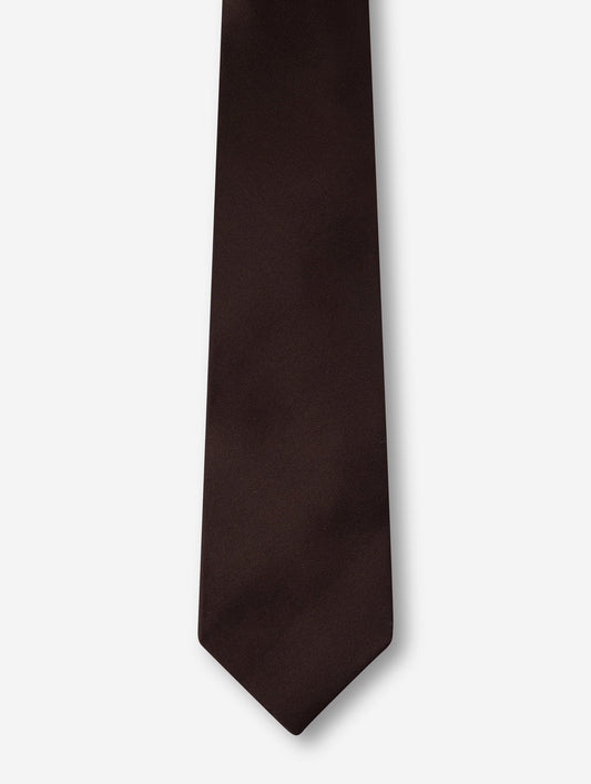 Mocha silk satin tie