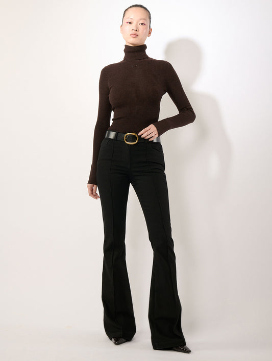 Black bootcut denim jeans