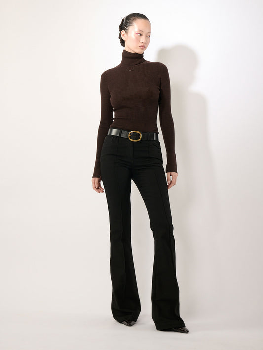 Black bootcut denim jeans