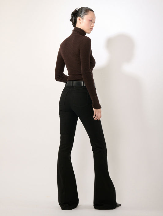 Black bootcut denim jeans