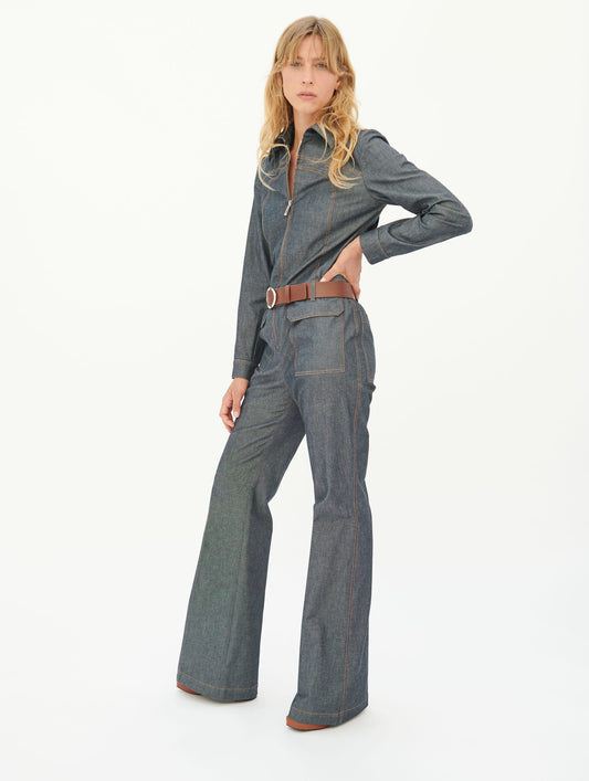  denim trouser jumpsuit