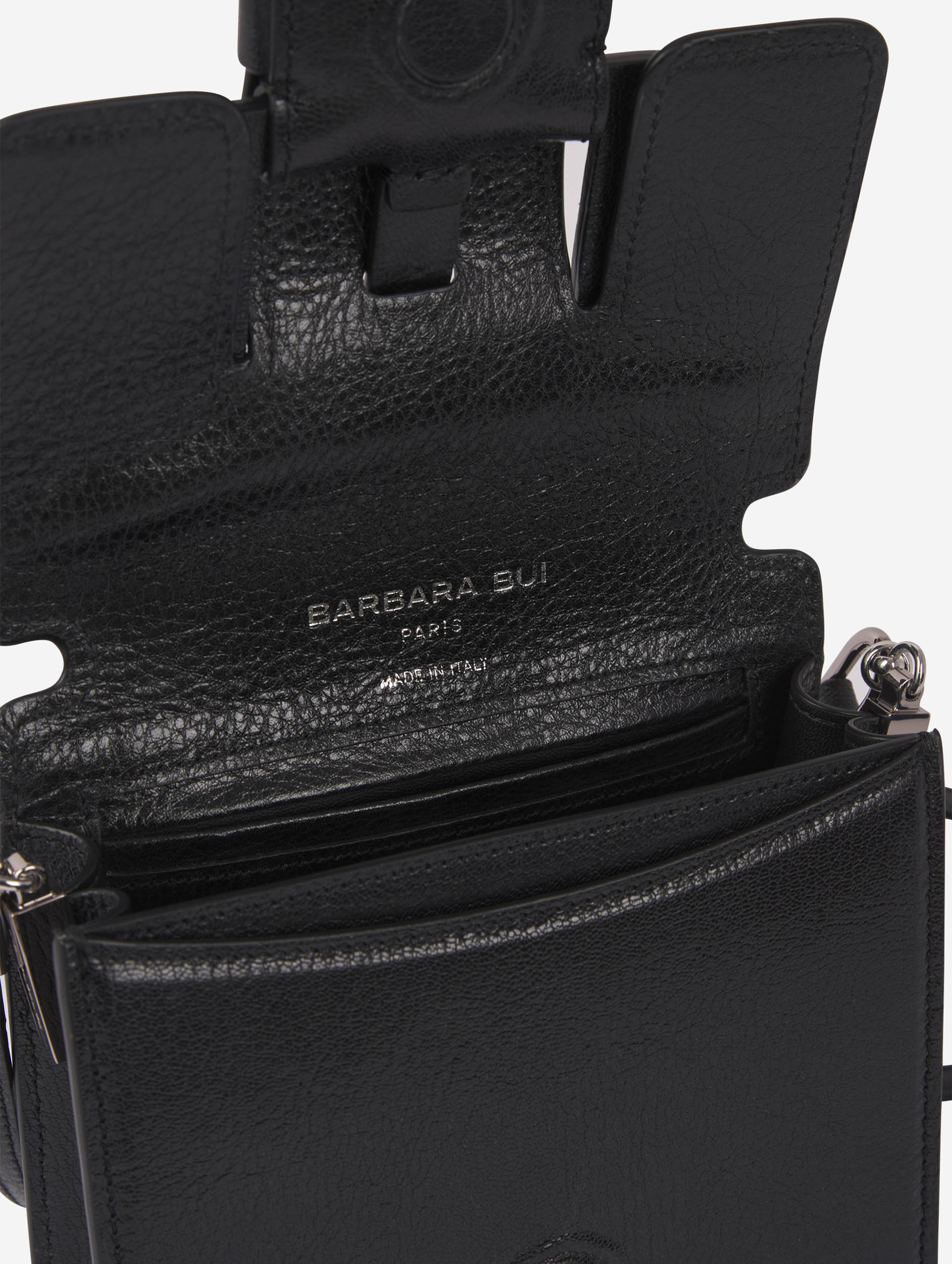 Small black leather Love Me bag