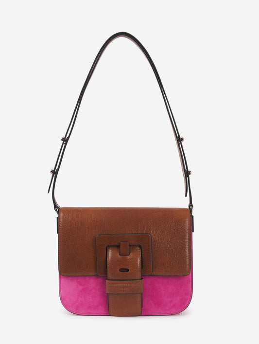 SAC TOUCH ME EN CUIR ET DAIM MULTICOLORES